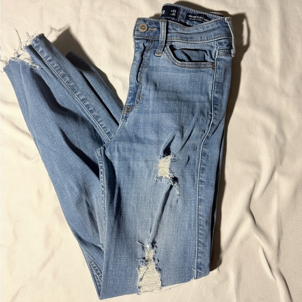 Hollister Light Blue Distressed Skinny Jeans
